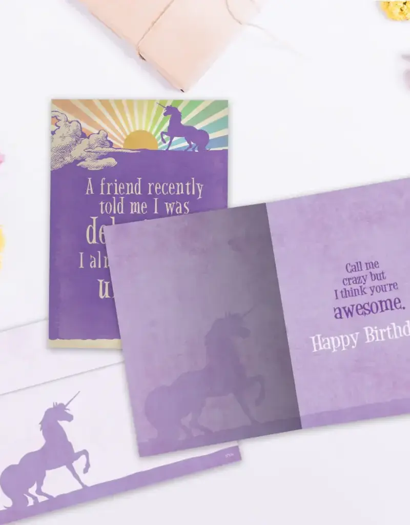 Birthday Card - Fell Off Unicorn - 17176