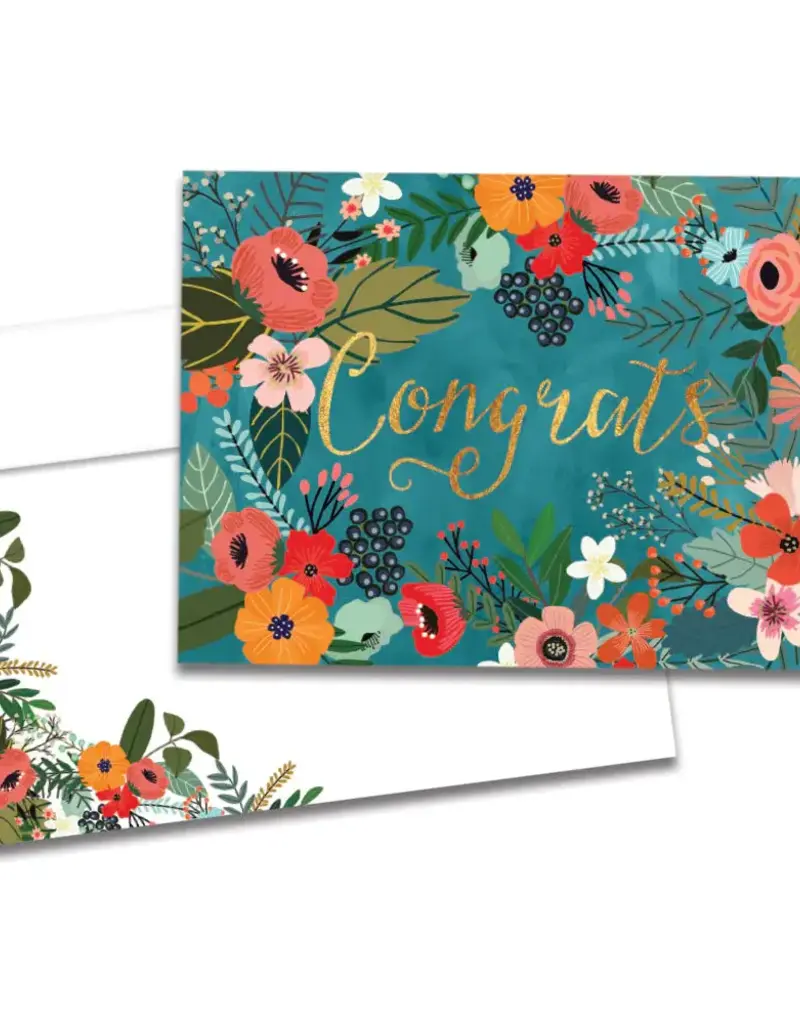 Congratulations Card - Congrats Flowers Vibrant - 19546