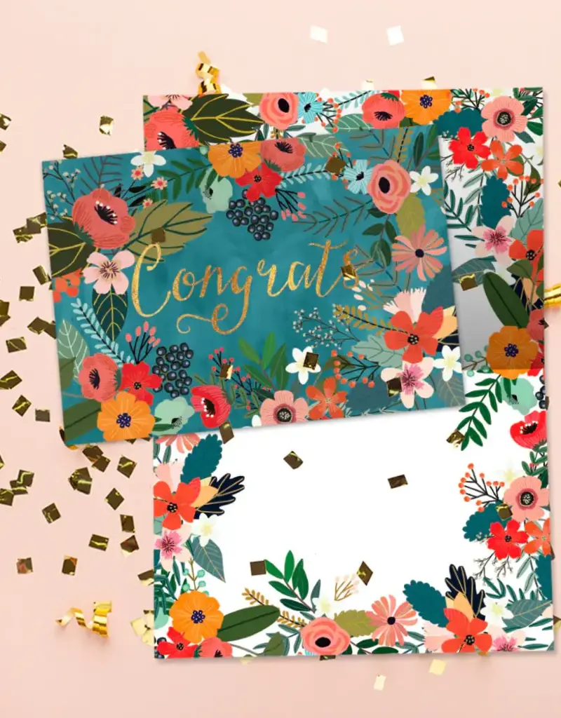 Congratulations Card - Congrats Flowers Vibrant - 19546