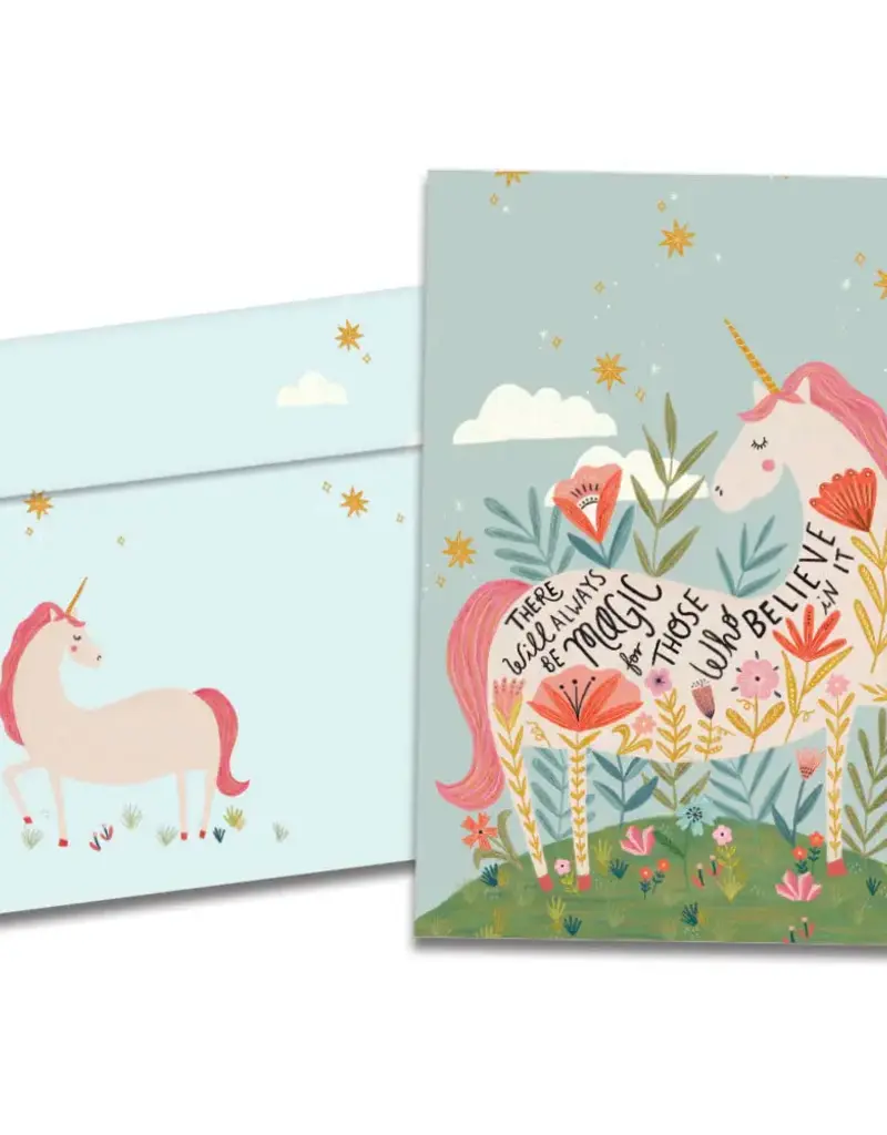 Birthday Card - Magical Floral Unicorn - 20658