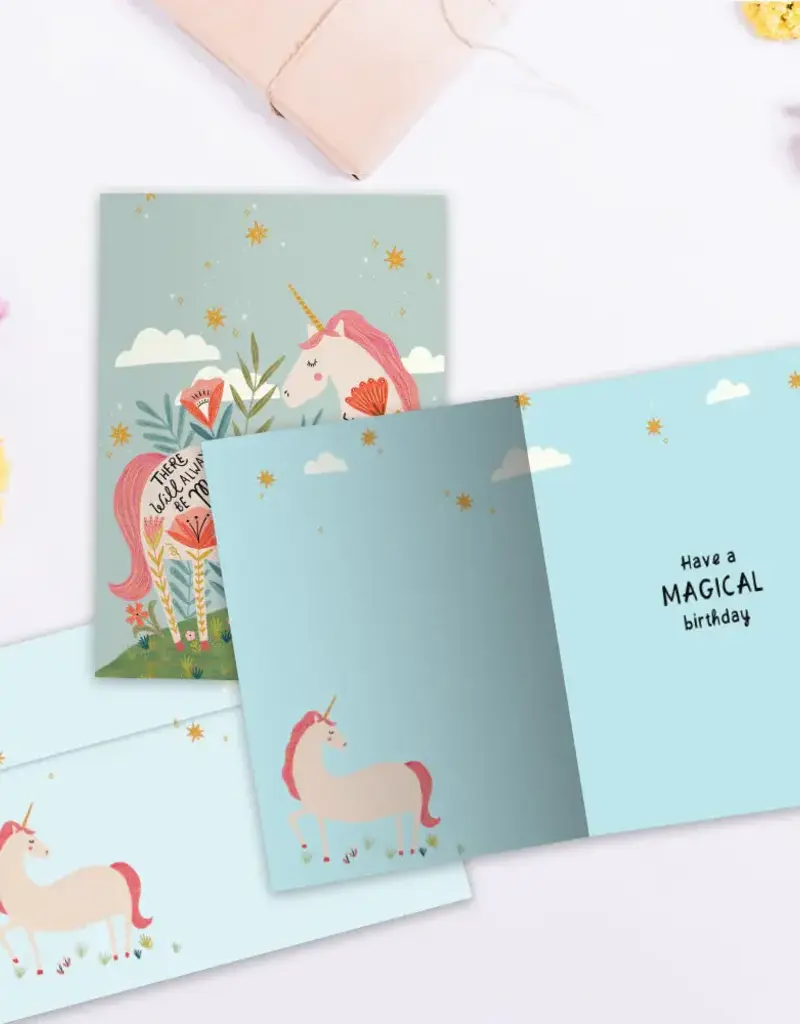 Birthday Card - Magical Floral Unicorn - 20658