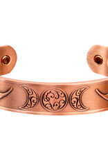 Antique Copper Magnetic Triple Moon Bracelet