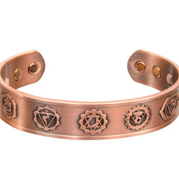 Bracelet-  Magnetic Seven Chakras - Antique Copper- 95349