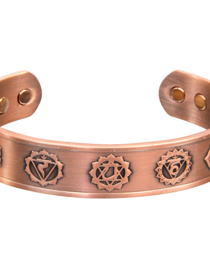 Bracelet-  Magnetic Seven Chakras - Antique Copper- 95349
