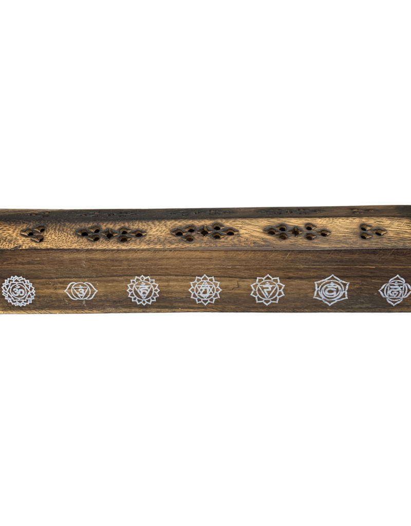 Incense Holder - Seven Chakra Mango Wood Box - IBH-SCB