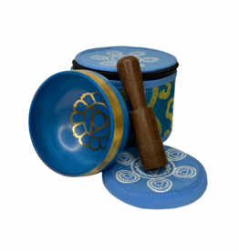 Throat Chakra Singing Bowl with Silk Case