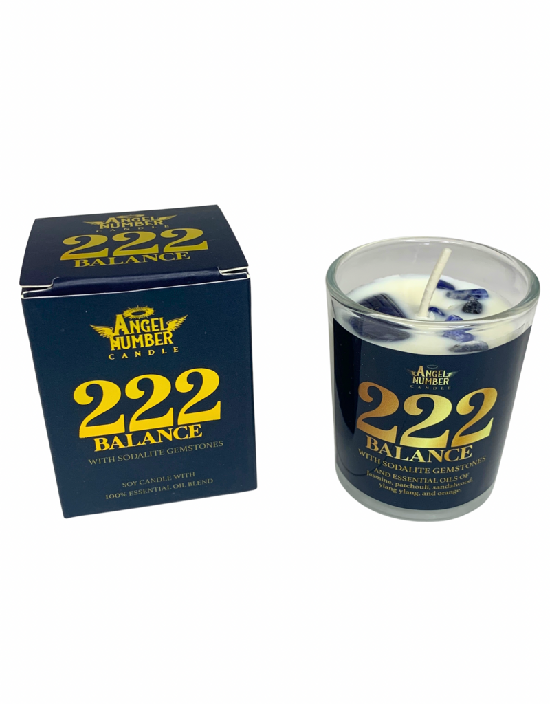 Angel Number Candle Balance 222 with Sodalite