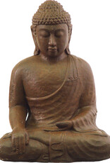 Buddha Touch the Earth Concrete Cast Statue - Brown