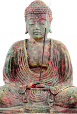Chakras Meditating Buddha Incense Holder - Volcanic Statue