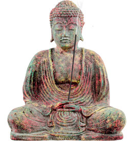 Chakras Meditating Buddha Incense Holder - Volcanic Statue