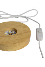 Wood LED Light Display Base with USB Cord Large - White - 35833