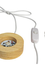 Wood LED Light Display Base with USB Cord Small - White - 35831