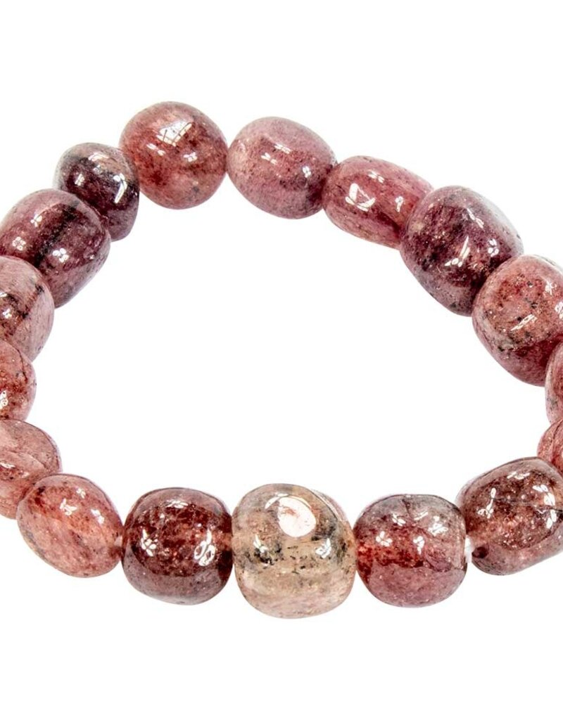 Bracelet- Strawberry Quartz Tumbled Stone- 99007