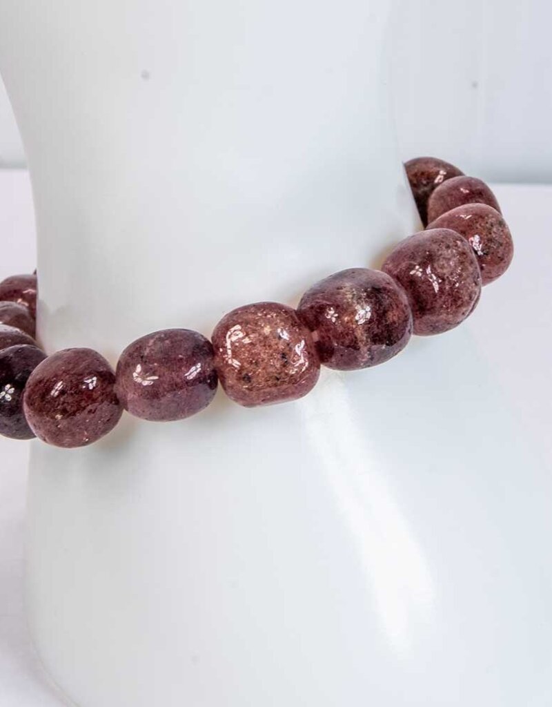 Bracelet- Strawberry Quartz Tumbled Stone- 99007