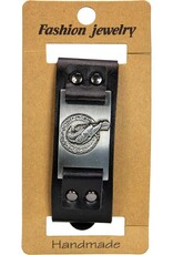 Bracelet -Vegan Leather Adjustable- Raven Black- 95442