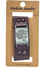 Bracelet -Vegan Leather Adjustable- Wolf Brown- 95441