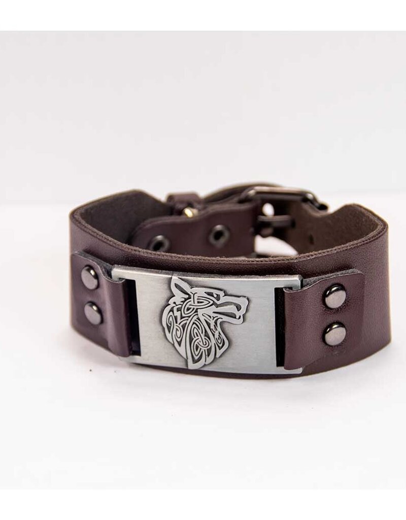 Bracelet -Vegan Leather Adjustable- Wolf Brown- 95441