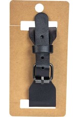 Vegan Leather Adjustable Bracelet - Triple Moon Black