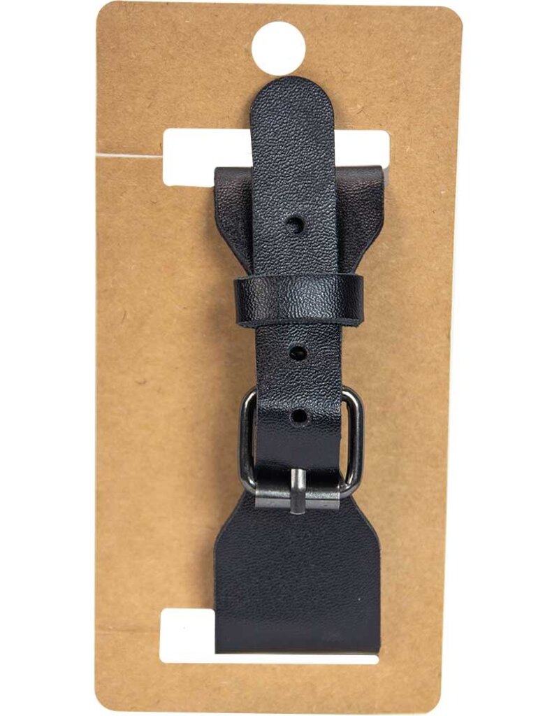 Vegan Leather Adjustable Bracelet - Triple Moon Black