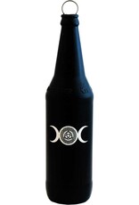 Glass Smoking Bottle - Celtic Triple Moon - Black
