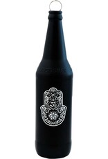 Glass Smoking Bottle - Fatima Hand - Black