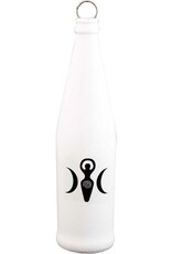 Glass Smoking Bottle - Triple Moon Goddess - White
