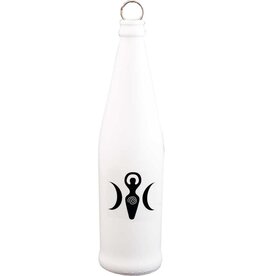 Glass Smoking Bottle - Triple Moon Goddess - White