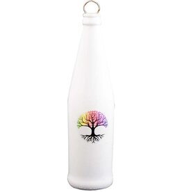 Glass Smoking Bottle - Chakra Tree of Life- White