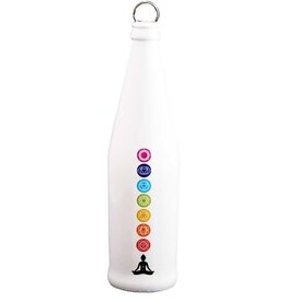 Glass Smoking Bottle - 7 Chakras - White