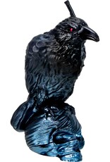 Raven on Skull Black Candle