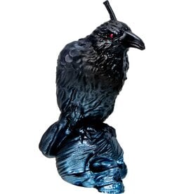 Raven on Skull Black Candle