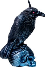 Raven on Skull Black Candle