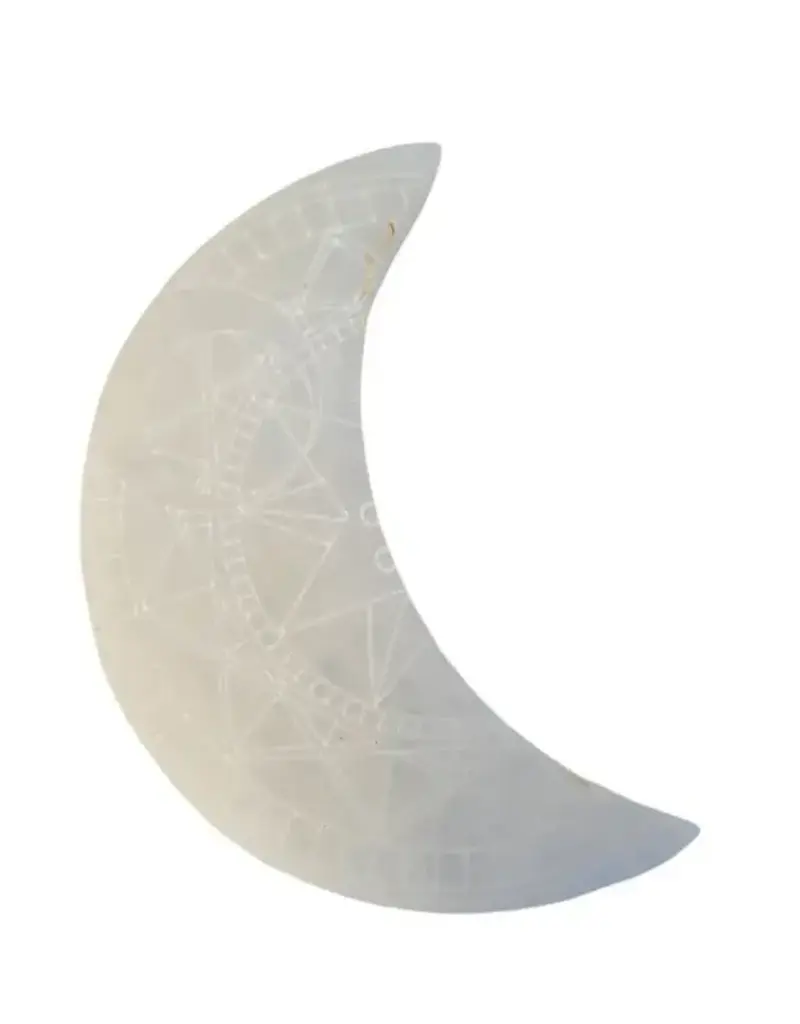 Selenite Half Moon Star - SEL-HMSD33