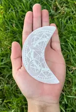 Selenite Half Moon Star