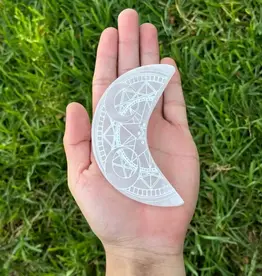Selenite Half Moon Star