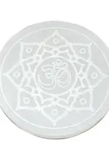 Selenite Lotus with OM - SEL-SLOC21
