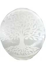 Selenite Tree of Life Palm Stone - SEL-STLP