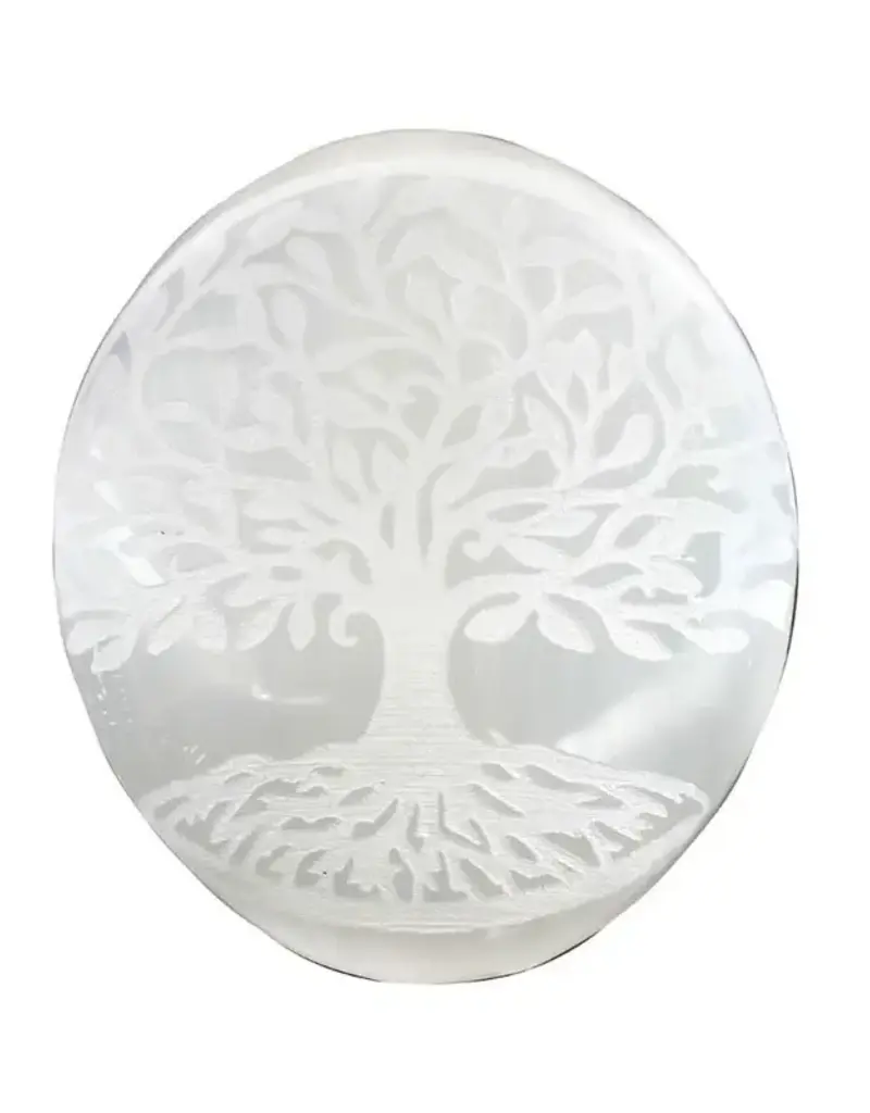 Selenite Tree of Life Palm Stone - SEL-STLP