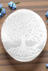 Selenite Tree of Life Palm Stone - SEL-STLP