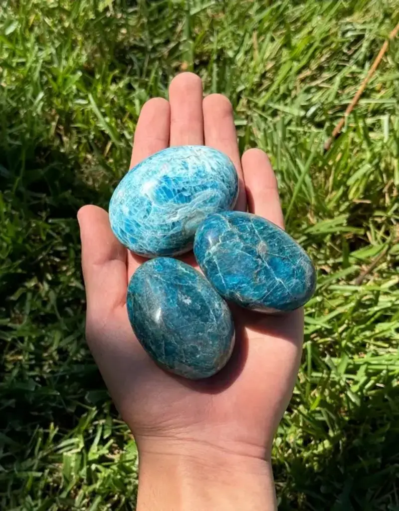 Blue Apatite Palm Stone Sm- PS-BAP14