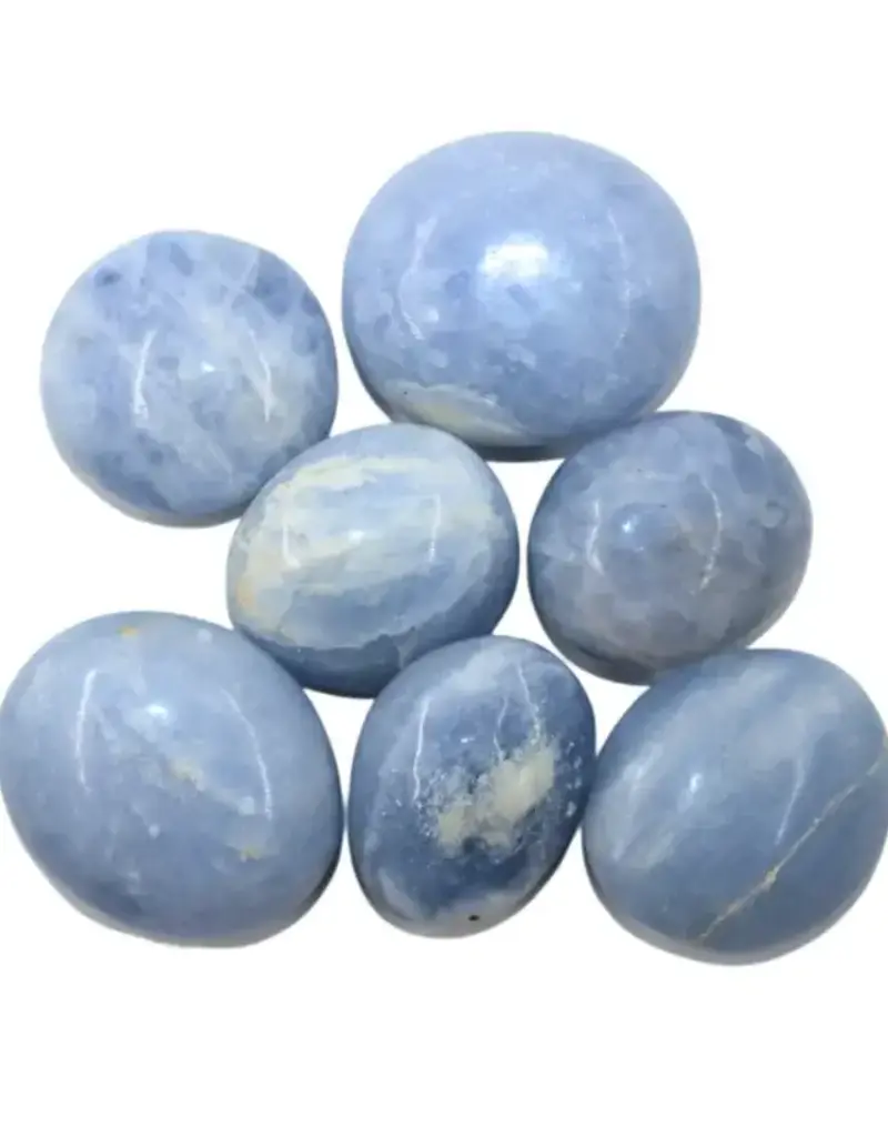 Blue Calcite Palm Stone Sm