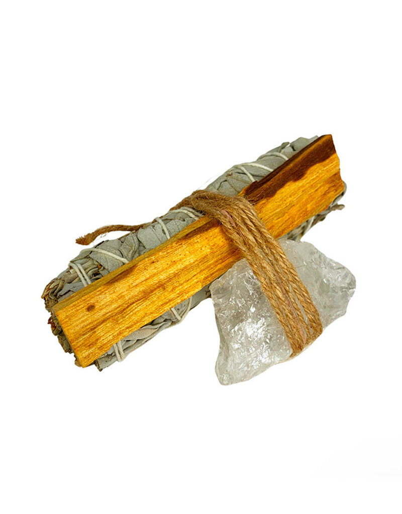Clear Quartz Crystal and Sage