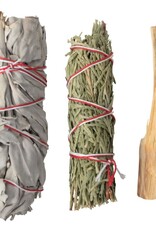 Kit - Sacred Medicine Smudge Kit - White Sage, Cedar and Palo Santo - CK120