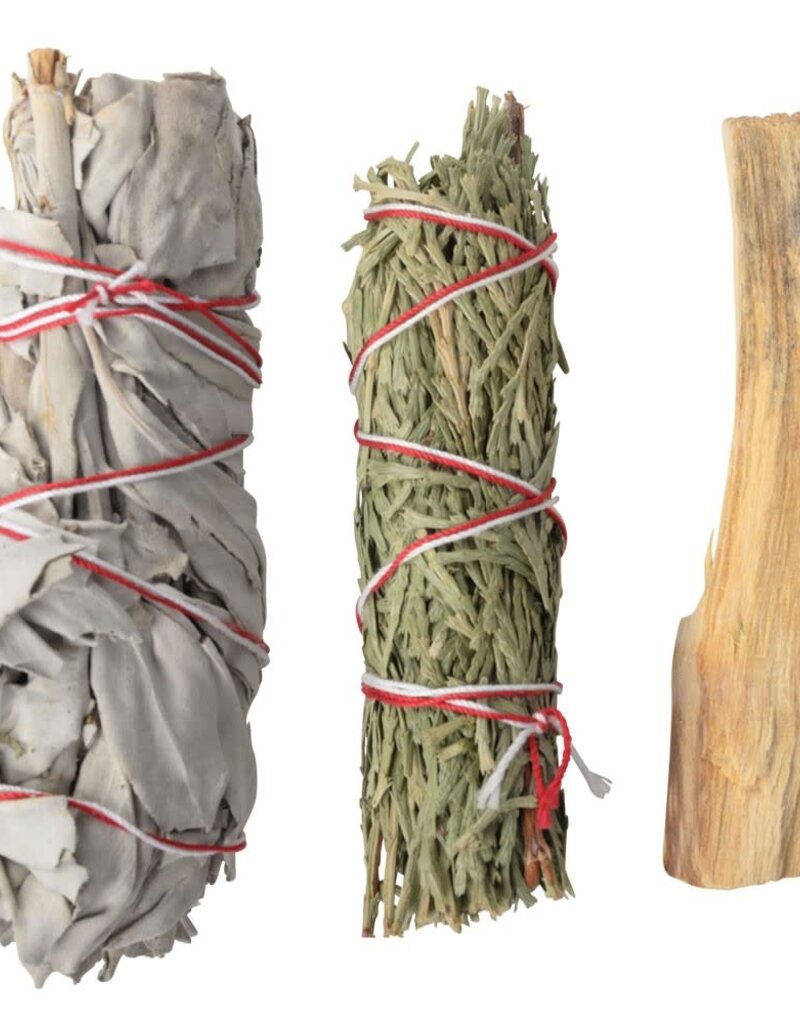 Kit - Sacred Medicine Smudge Kit - White Sage, Cedar and Palo Santo - CK120