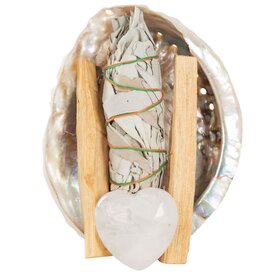 Kit - Heart Cleansing - Shell, Sage, Clear Quartz, Palo Santo -  CK116