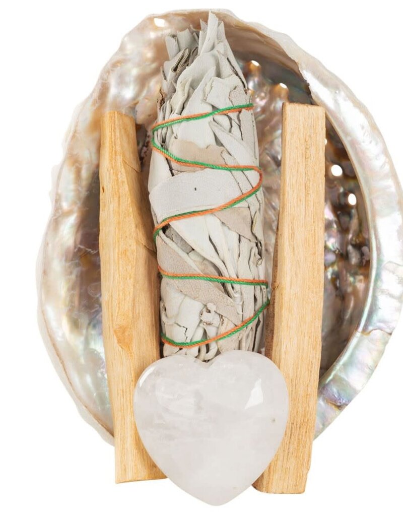 Kit - Heart Cleansing - Shell, Sage, Clear Quartz, Palo Santo -  CK116