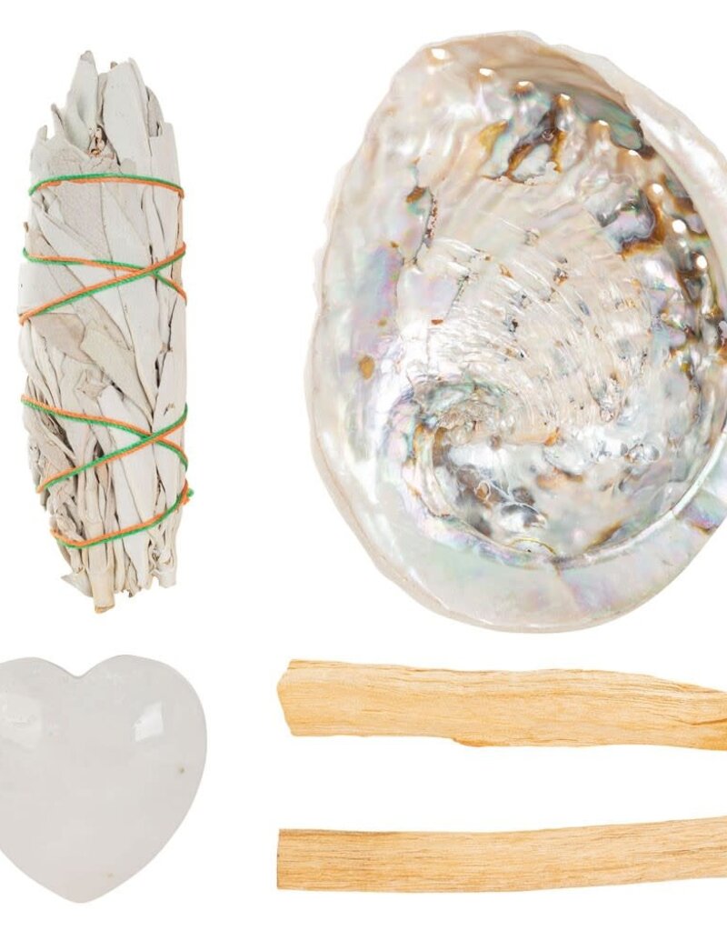 Kit - Heart Cleansing - Shell, Sage, Clear Quartz, Palo Santo -  CK116