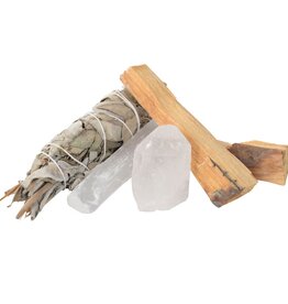 Kit - Blessings Smudge Kit - Sage with Lavender, Selenite, Quartz, Palo Santo - CK121