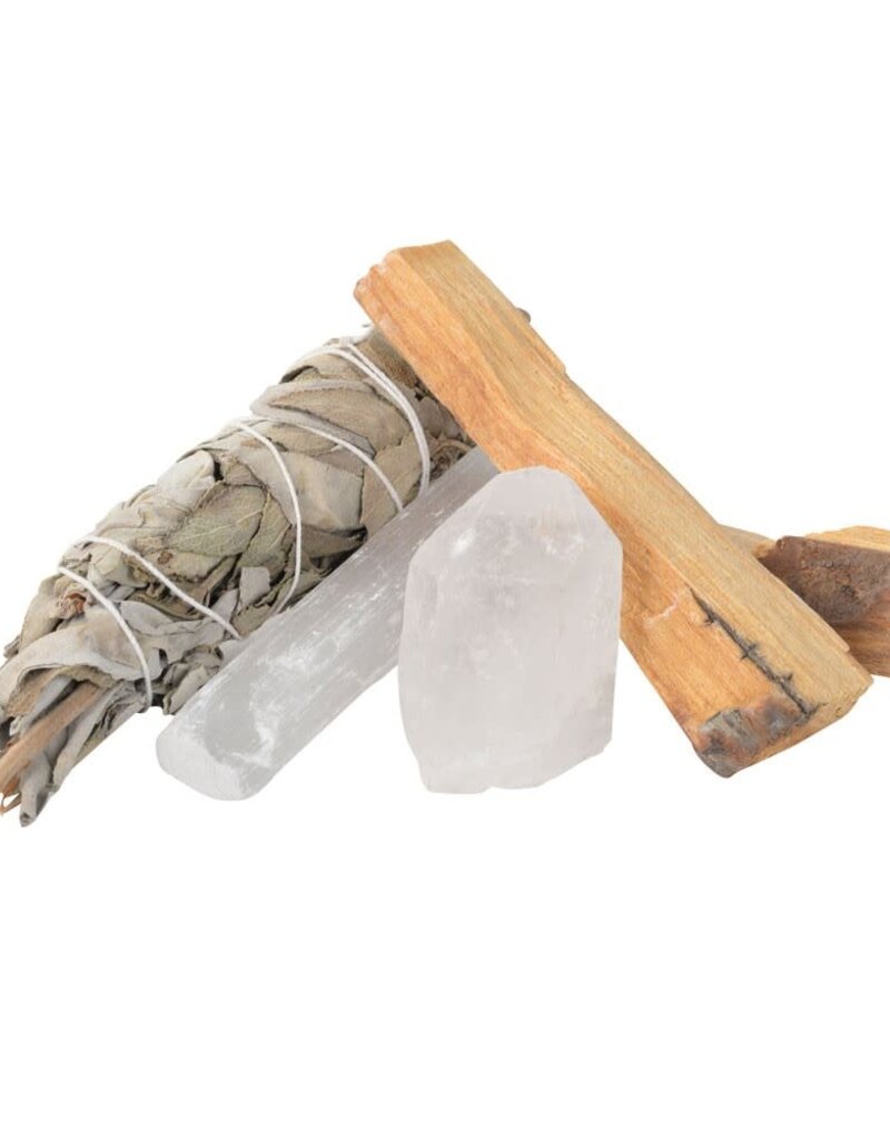 Kit - Blessings Smudge Kit - Sage with Lavender, Selenite, Quartz, Palo Santo - CK121