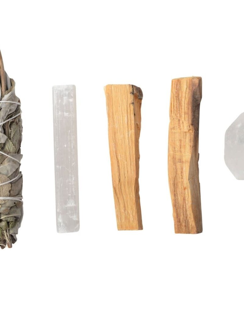 Kit - Blessings Smudge Kit - Sage with Lavender, Selenite, Quartz, Palo Santo - CK121